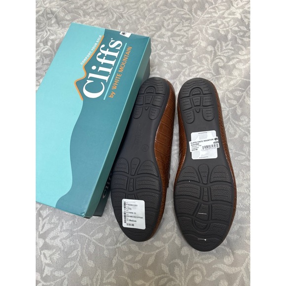 Cliffs by White Mountain Glowing Brown Croco Print Bit Loafers womens11 - Picture 8 of 9